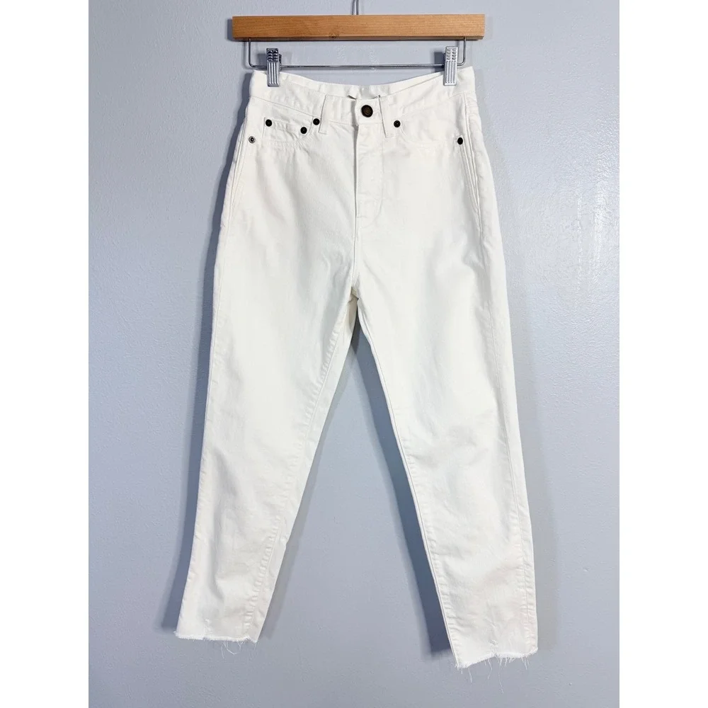 Saint Laurent‎ Paris D29 Mid-Waist Slim Straight Jeans White Size 24
